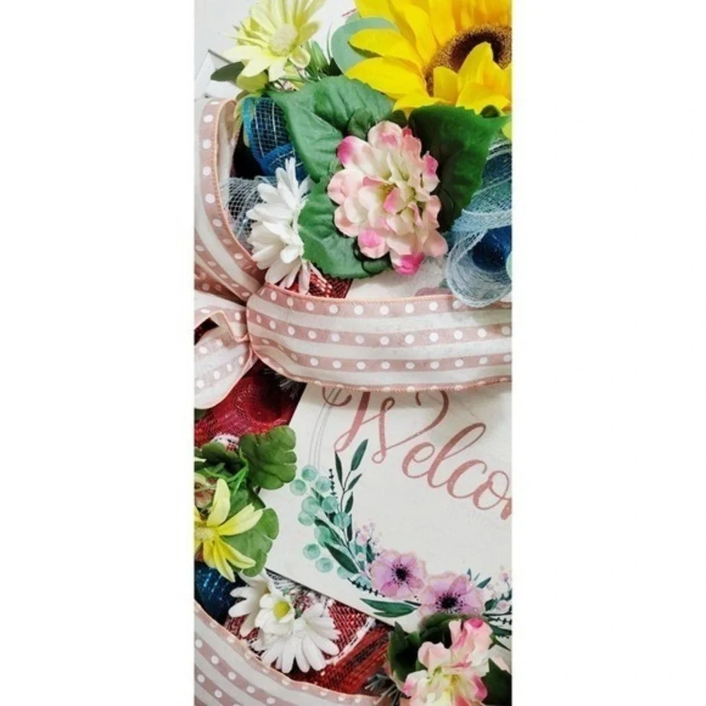 Welcome wreath for spring and summer..